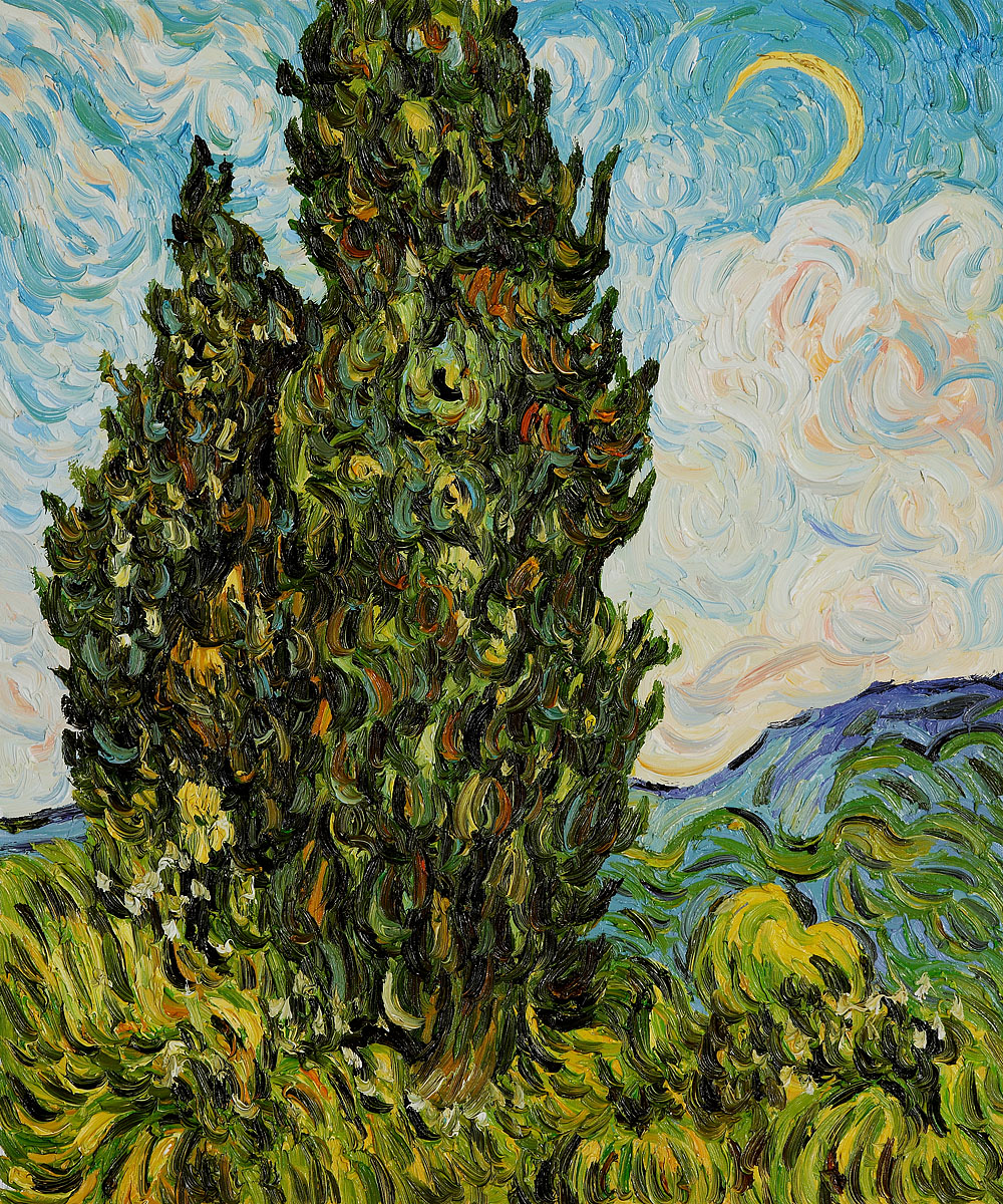 Two Cypresses by Vincent Van Gogh